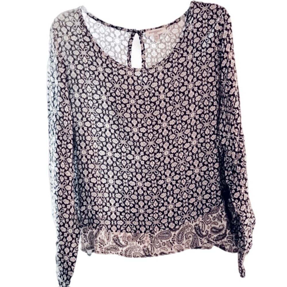 NWOT Black & White Freshman 1996 Blouse XXL